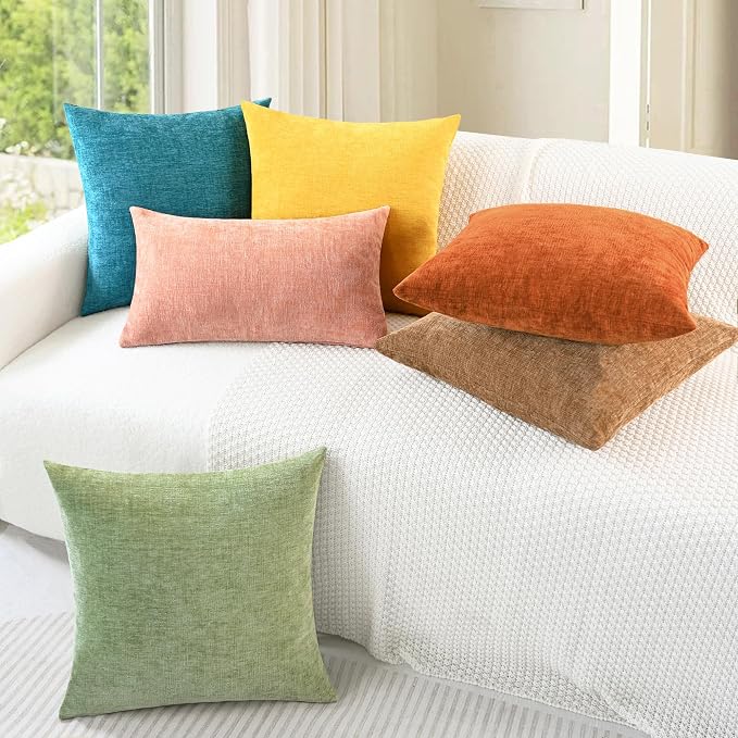 CaliTime Fall Throw Pillow Covers Decorative 18 X 18 Inches Pack of 4 Cozy - Image 4