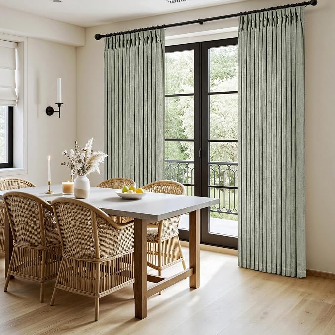 MIULEE Pinch Pleated Thick Linen Curtains 90 Inches Long 2 Panels - Image 3