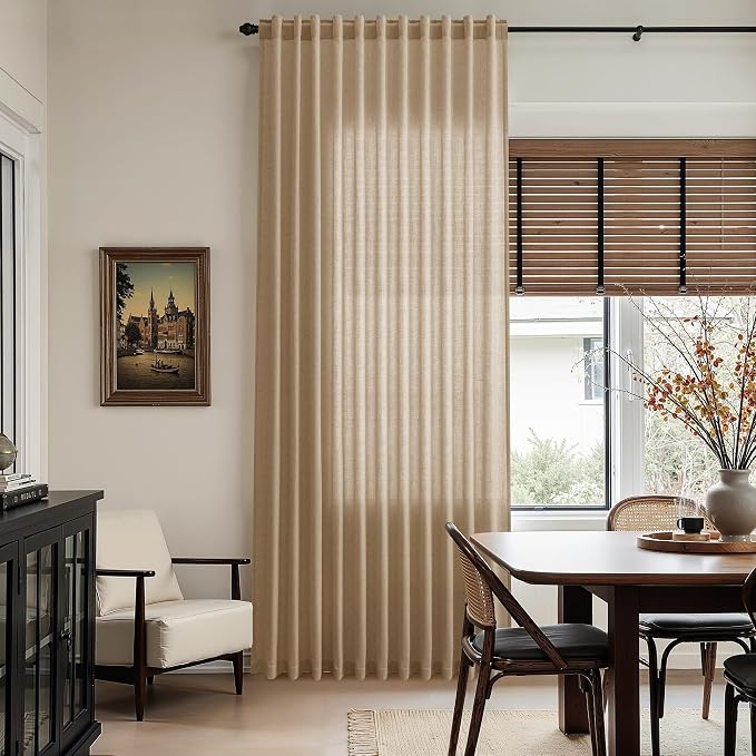 Nanspring Sand Beige Curtains 96 Inches Long - Image 6