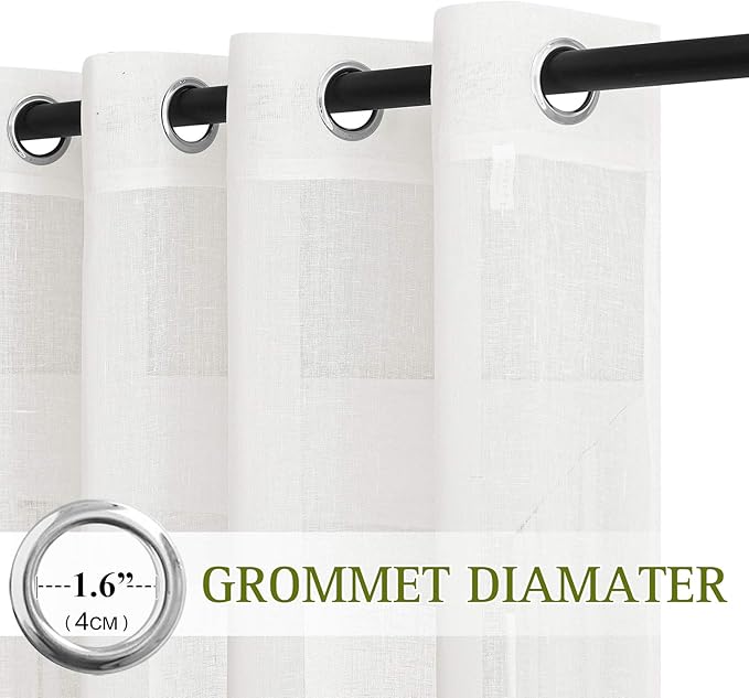 NICETOWN Linen Sheer Curtain 100 Inch Wide Privacy - Image 2