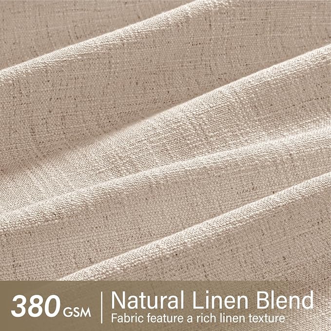 MIULEE Pinch Pleated Thick Linen Curtains 108 Inches Length 2 Panels - Image 4