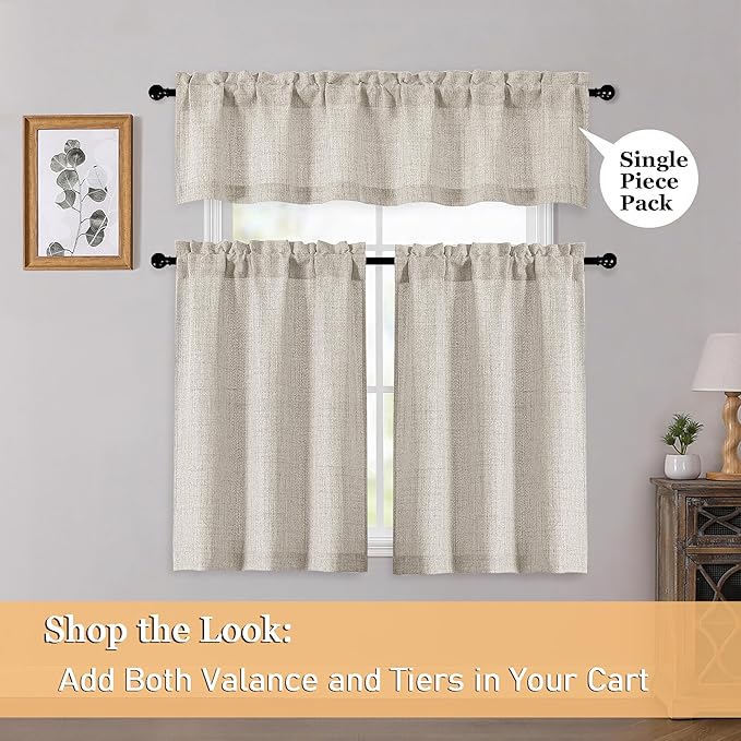 OWENIE Linen Valances for Windows 1 Pcs 24 Inch Length, Light Filtering - Image 6
