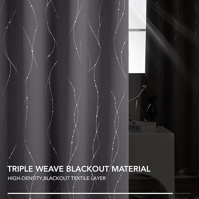 Deconovo Grey Blackout Curtains - Image 7