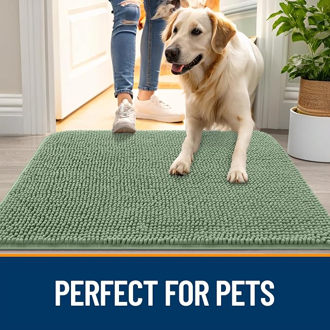 OLANLY Dog Door Mat for Muddy Paws 34x21, Absorbs Moisture and Dirt, Absorbent - Image 6
