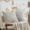 Fancy Homi 2 Packs Neutral Grey Decorative Throw Pillow Covers 18x18 Inch by Fancy+Homi