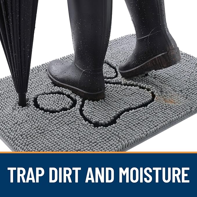 OLANLY Dog Door Mat for Muddy Paws 59x20, Paw Print Design, Absorbs Moisture - Image 2