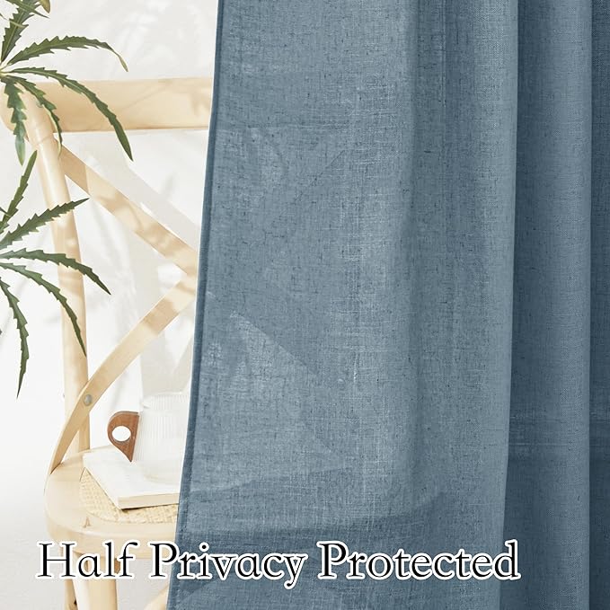 RYB HOME Linen Curtains 102 inch Length - Image 6