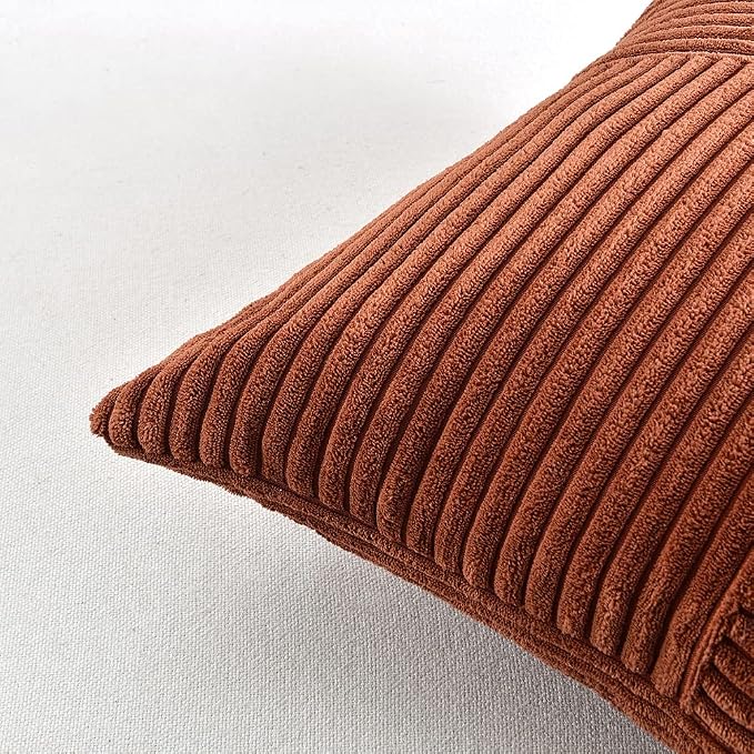 Fancy Homi 2 Packs Rust Lumbar Decorative Throw Pillow Covers 12x20 Inch - Image 5