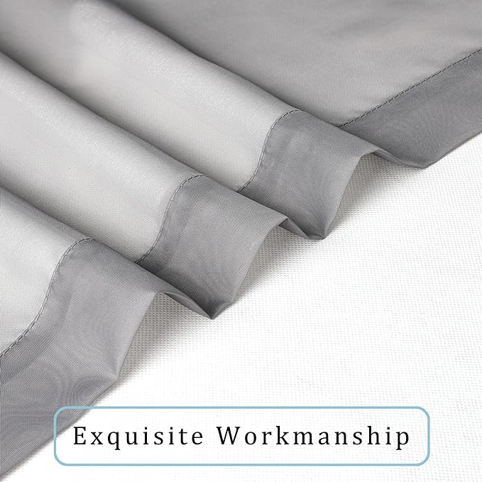 OWENIE Sheer Curtains 96 Inch Length, Elegant Sheer Curtains - Image 7