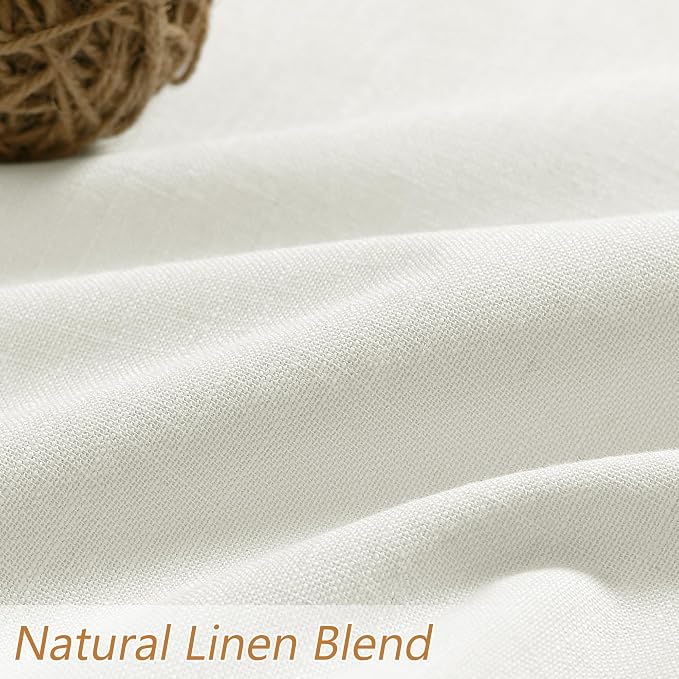 Guken Ivory 100% Blackout Curtains 132 Inch Length 2 Panels Set - Image 3