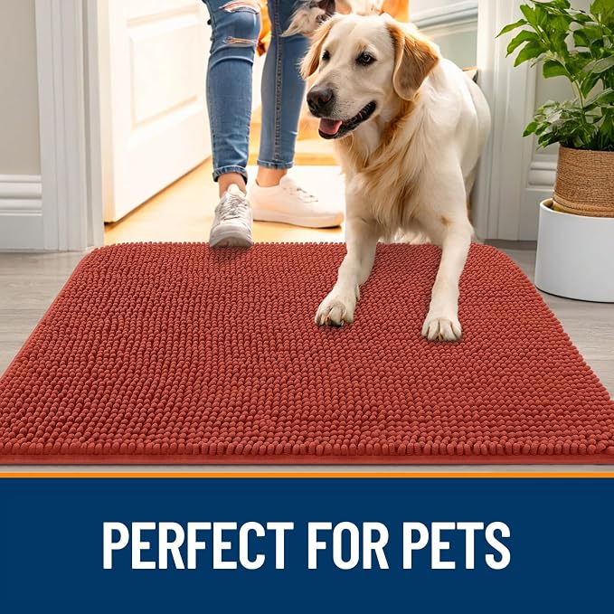OLANLY Dog Door Mat for Muddy Paws 54x32, Absorbs Moisture and Dirt, Absorbent - Image 6