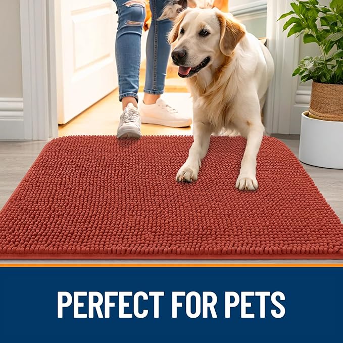 OLANLY Dog Door Mat for Muddy Paws 47x24, Absorbs Moisture and Dirt, Absorbent - Image 6