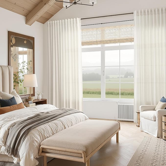 Nanspring Natural Linen Curtains 96 Inches Long - Image 7