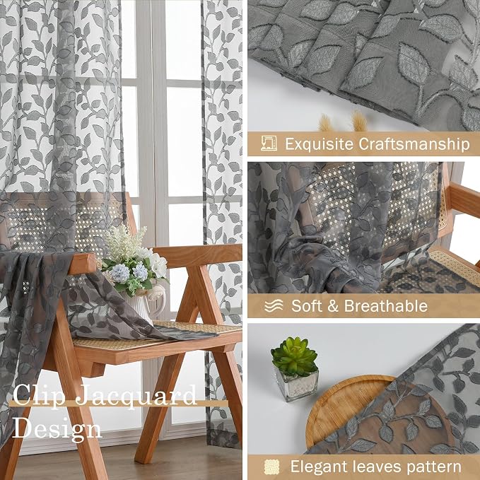 Chyhomenyc Charcoal Grey Sheer Valances - Image 8