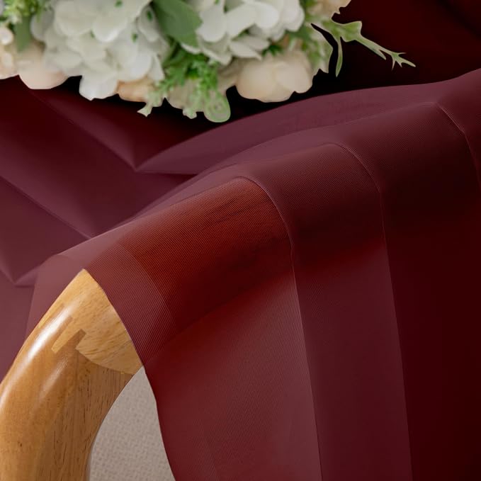 Aiyufeng Sheer Window Curtain Panels 90 Inch Long 2 Pieces, Voile Top Dual Rod - Image 6