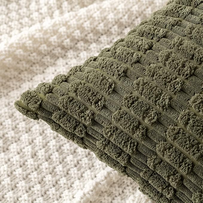 MIULEE Pack of 2 Spring Corduroy Decorative Lumbar Throw Pillow Covers 20x12 - Image 2