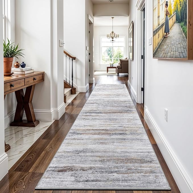 3x9 Washable Runner Rug for Family: Easy-to-Clean Runners for Hallway Entryway by WIEVEDENS