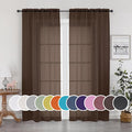 OWENIE Sheer Chocolate Curtains, Sheer Curtains 90 Inches Long 2 Panels Set by OWENIE
