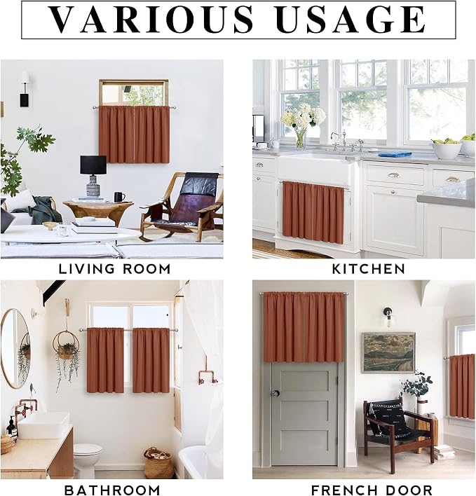 RYB HOME Small Window Curtains for Kitchen, Thermal Insulated Privacy Shades - Image 7