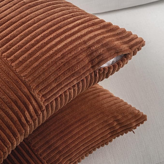 Fancy Homi 2 Packs Rust Lumbar Decorative Throw Pillow Covers 12x20 Inch - Image 4