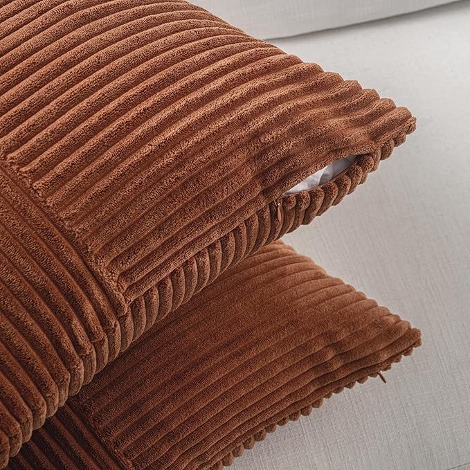 Fancy Homi 2 Packs Rust Euro Decorative Throw Pillow Covers 28x28 Inch - Image 4