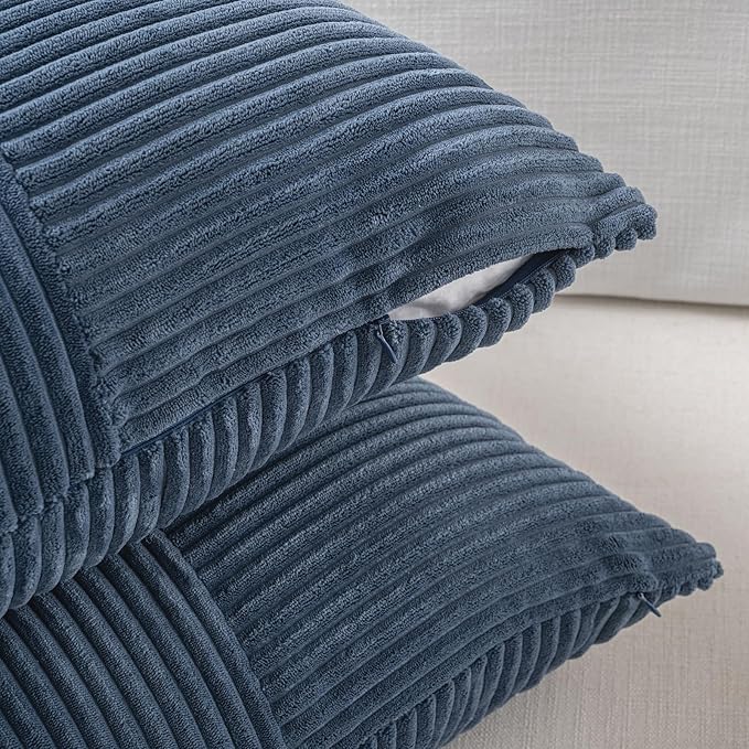 Fancy Homi 2 Packs Dusty Blue Lumbar Decorative Throw Pillow Covers 20x28 Inch - Image 4