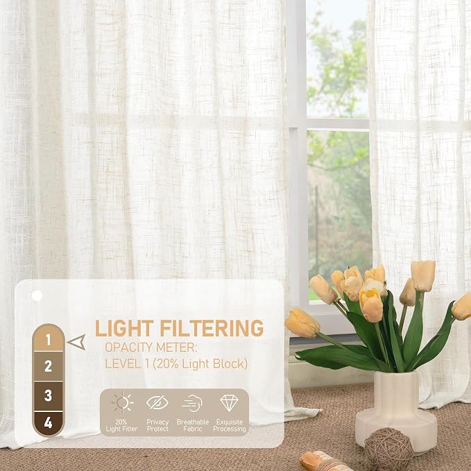 LAMIT 68 inch Length Linen Curtains - Image 4
