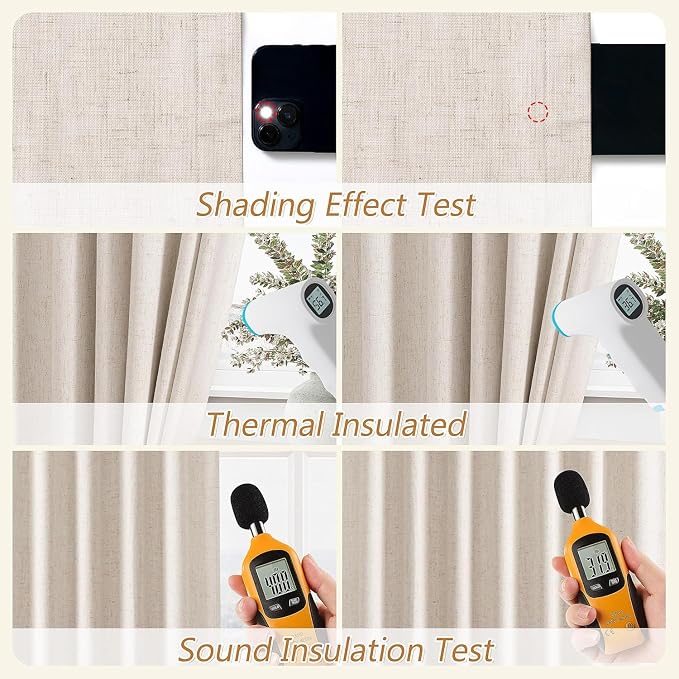 Guken 100% Blackout Curtains 45 Inch Length 2 Panels Set - Image 5