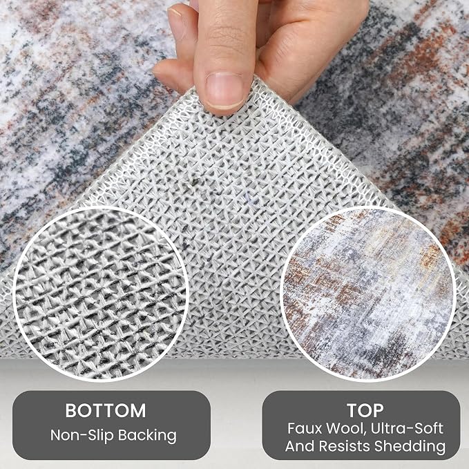 IOHOUZE Abstract Runner Rug 3x8 Ft Washable Runners - Image 4