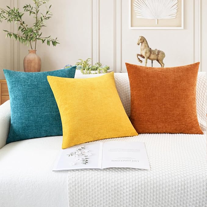 CaliTime Fall Throw Pillow Covers Decorative 26 X 26 Inches Pack of 2 Cozy - Image 5