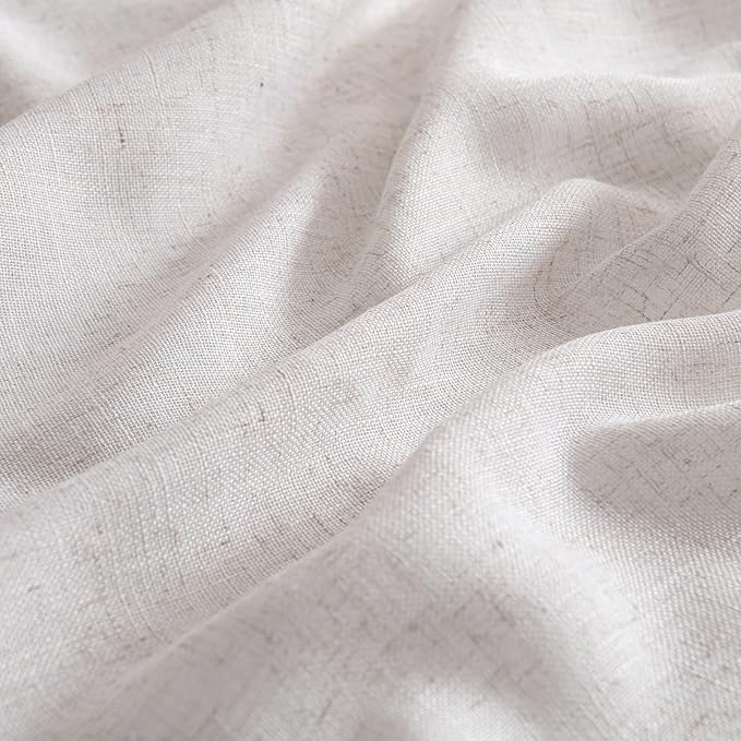 MIULEE White Linen Curtains 54 Inch Length 2 Panels - Image 4