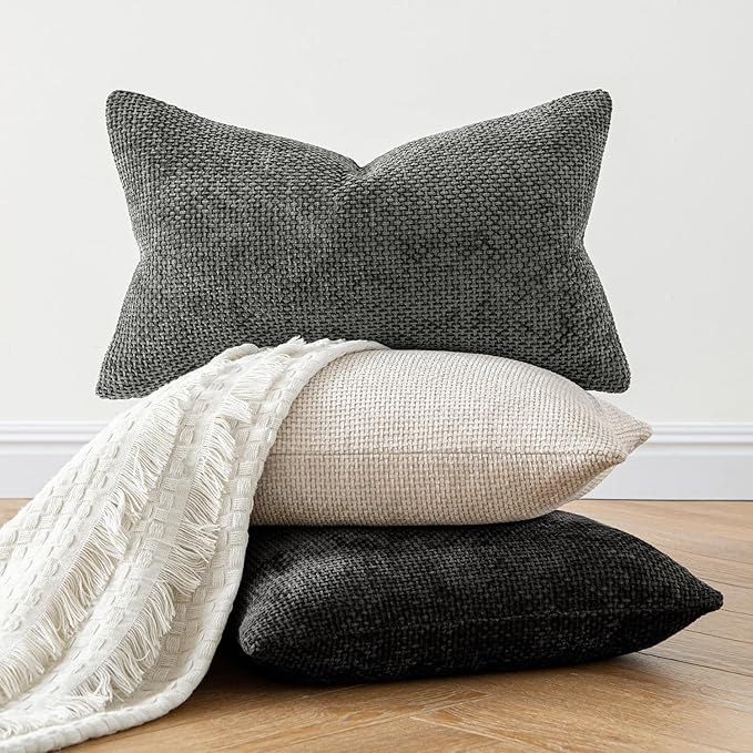 MIULEE Pack of 2 Couch Throw Pillow Covers 22x22 Inch Neutral Beige Modern Boho - Image 5