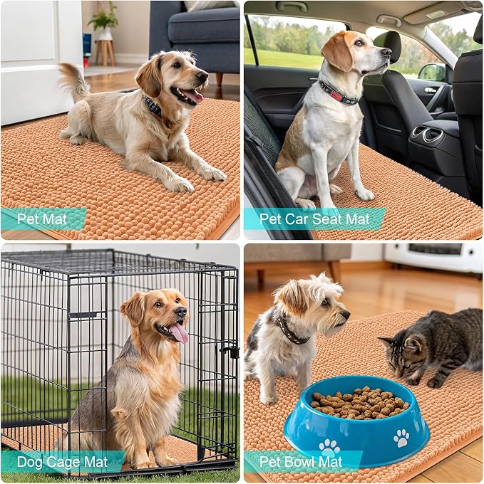 OLANLY Dog Door Mat for Muddy Paws 70x35, Absorbs Moisture and Dirt, Absorbent - Image 7