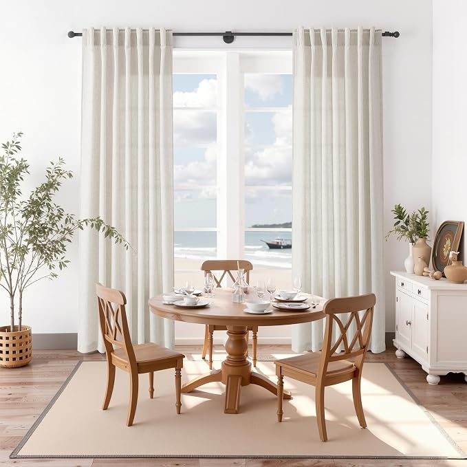 Nanspring Pearl White Linen Curtains - Image 8