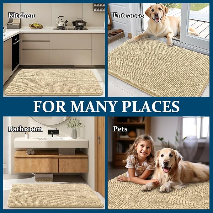 OLANLY Dog Door Mat for Muddy Paws 44x32, Absorbs Moisture and Dirt, Absorbent - Image 8