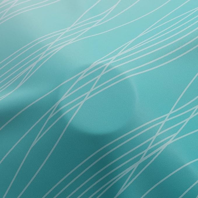 Estelar Textiler Grayish White and Teal Blackout Curtains - Image 8
