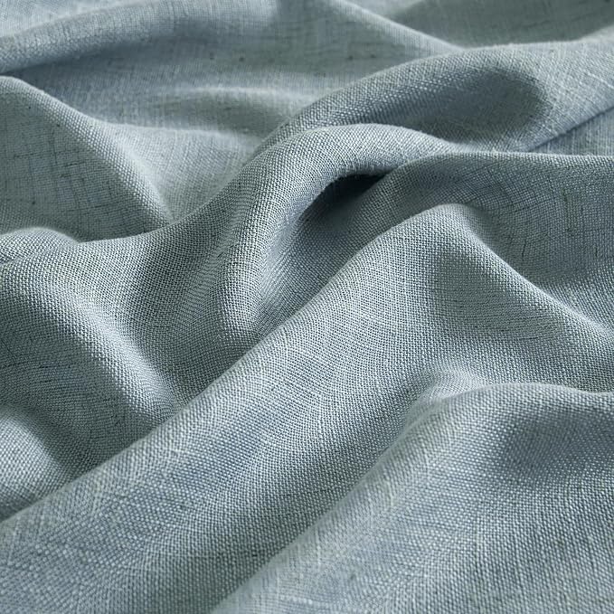 MIULEE Dusty Blue Short Linen Curtains 45 Inch Length 2 Panels - Image 4
