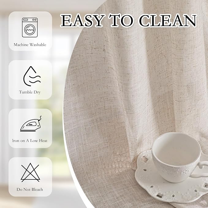 MYSKY HOME Natural Linen Curtains - Image 7