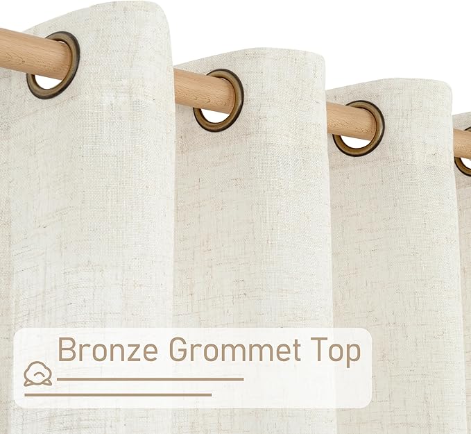 LAMIT Linen Curtains 63 Inch Length - Image 4