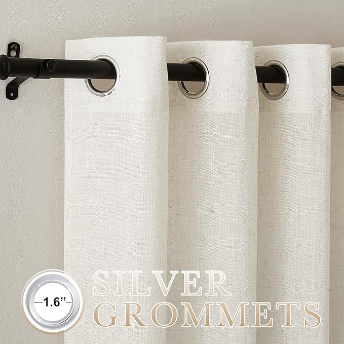 NICETOWN Linen Sheer Curtains Flax - Image 2