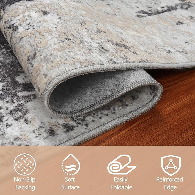 6x9 Area Rugs for Living Room Rug Washable: Abstract Rug for Dining Room - Image 4