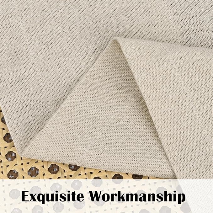 Boho Kitchen Curtains 24 Inch Length, Farmhouse Cotton Linen Tier Curtains - Image 4
