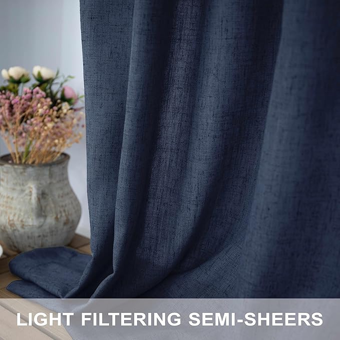 Pitalk Navy Blue Curtains 90 Inches Long - Image 3