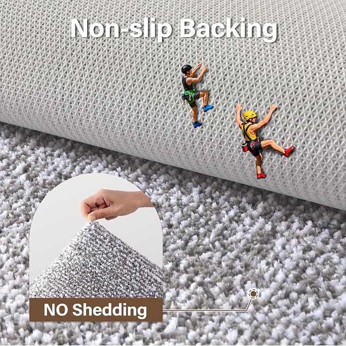 60x24 Long Bathroom Rugs Washable Non Slip, Light Grey Bath Mat - Image 6