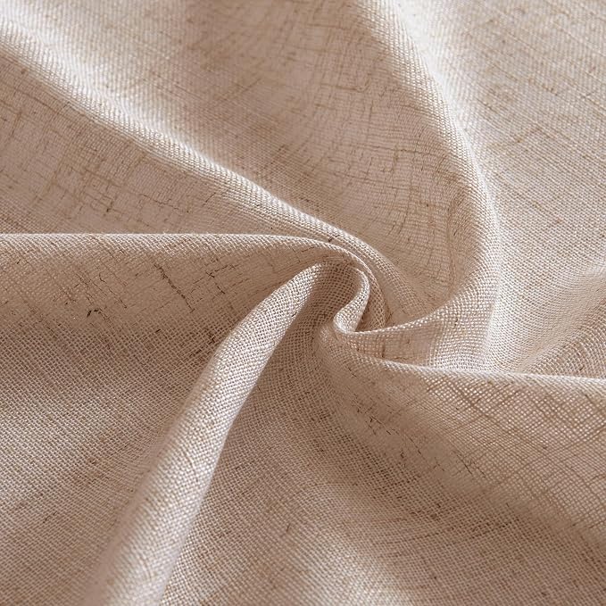 MIULEE Natural Beige Linen Curtains 90 Inch Long 2 Panels - Image 8