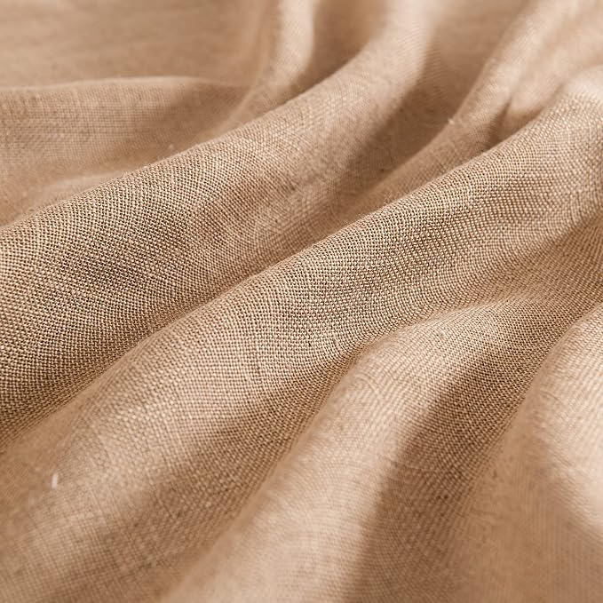 MIULEE Brown Linen Curtains 72 Inch Length 2 Panels - Image 4