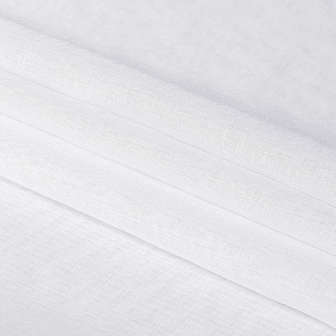 DWCN White Sheer Curtains 63 inch Length 2 Panels Set, Elegant Solid Color - Image 6