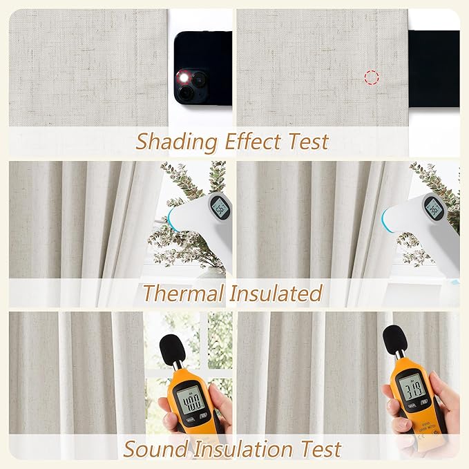 Guken 100% Blackout Boho Curtains 80 Inch Long 2 Panels Set - Image 5