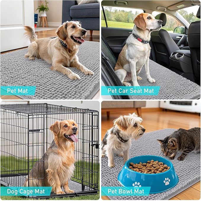 OLANLY Dog Door Mat for Muddy Paws 30x20, Absorbs Moisture and Dirt, Absorbent - Image 7