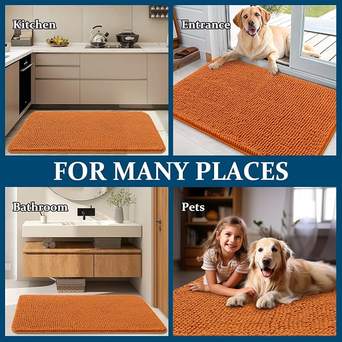 OLANLY Dog Door Mat for Muddy Paws 50x30, Absorbs Moisture and Dirt, Absorbent - Image 8